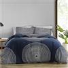 Marimekko Set copripiumino in percalle di cotone liscio con federa abbinata, decorazione leggera per la casa, 3 pezzi, king size, blu scuro