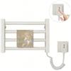 XOQUAI Asciugamani elettrico, scaldasalviette elettrico da 80 W, asciugare a mano elettrico da parete, termosifone, asciugacapelli, asciugamani elettrici per bagno, termostato 55 (bianco)
