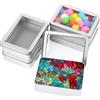 RVLZKCPG 5 barattoli di metallo con coperchio, 12,5 x 9 x 4 cm, contenitore con coperchio, scatola di latta trasparente con coperchio, per cancelleria, monete, chiavi e altri oggetti (argento)
