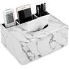 YUNXIASW Scatola rettangolare in pelle PU per uso domestico e ufficio, con telecomando, elegante ed elegante porta tovaglioli per la casa, porta carta velina da scrivania (marmo)