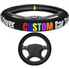 Generic Coprivolante personalizzabile - Protezione per volante auto personalizzata con il tuo design con foto testo logo colore, accessori interni auto in neoprene elasticizzato personalizzato per la maggior