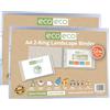 eco-eco Eco204x2 - Raccoglitore a 2 anelli orizzontali, formato A4, 95% riciclato, dorso 22 mm, trasparente, confezione da 2