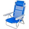 AKTIVE Sedia da spiaggia pieghevole, con cuscino, Aktive Spiaggia, colore blu, 48x46x84 cm, Sedia reclinabile, 5 posizioni, Maniglia di trasporto, peso massimo 100 kg, Sedia robusta, con cuscino, Aktive