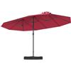 FANTASK Ombrellone doppio, 443 x 263 cm, rettangolare, con supporto e manovella, UPF 50+, grande ombrellone da giardino XXL, per giardino, terrazza e piscina (rosso)