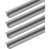 cyclingcolors 4x Guida per Ante Scorrevoli Scorrevole Porta per Ruote Rulli per Carrello Guida Plastica Armadio, Grigio