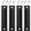 TECKI 4 Pezzi Maniglia Porta Alluminio (Nero) - Per Porte Scorrevoli, a Soffietto, Interne, Balcone, Finestra Schermo e Mobili