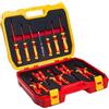 HÖGERT TECHNIK Set di 12 utensili per elettricisti Set di utensili con cacciavite isolato da 1000V, cacciaviti a taglio e a croce, pinze, tester di tensione, valigetta in plastica