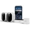 Arlo Pro 6 Telecamera WiFi Esterno Senza Fili, 2K+ HDR, rilevamento AI, visione notturna a colori, compatibile con Alexa, Prova Inclusa Secure, 2 telecamere + 1 batteria aggiuntiva e caricatore doppio