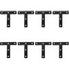 TopHomer 8 staffe di tipo T, 80 x 80 mm, in acciaio inox, piastra di collegamento tipo T, staffe angolari per riparazione di giunzioni di mobili (nero)