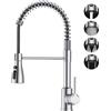 SREWOHS PRO - Rubinetto da cucina, miscelatore per lavello da cucina, con 4 funzioni, girevole a 360°, maniglia singola ad arco alto, in acciaio inox, rubinetto da cucina commerciale per raccordi…