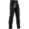 A-Pro, Pantaloni in pelle, con lacci, da motocicletta, Chopper, Touring, con 5 tasche, colore nero, taglia 40