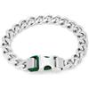 Armani Exchange Bracciale da uomo in acciaio inossidabile con chiusura a fibbia, Argento metallizzato