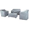 Baner Garden Set di 4 coperture per mobili da giardino e veranda da esterno, con tessuto resistente e impermeabile 600D (grigio) N87