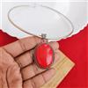Handmade Eccezionale Corallo Rosso Gemma 925 Argento Sterling Handmade PendantE-4