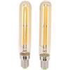 Zerodis Lampadina a Tubo Led, Lampadina Tubolare Lunga per Lampadari a Sospensione Ventilatore a Soffitto Ufficio Bagno Officina, 2 Pezzi 4 W E14 2300 K Bianco Caldo T20x120 Mm (GOLD)