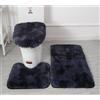 LUMEIRA Tappetino da bagno lavabile, tappetino da bagno in morbida microfibra, set da 3 pezzi, tappetino da bagno antiscivolo, soffice peluche, tappetino da bagno assorbente, lavabile in lavatrice