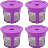 TopHomer 4 cialde riutilizzabili K-Cup, PP e acciaio inox, compatibili con macchine da caffè Keurig 1.0 e 2.0 (viola)