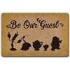 Shinewe, zerbino decorato, con scritta in lingua inglese "Be Our Guest", per ingresso, soggiorno, cucina, 40 x 60 cm