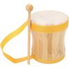 POENVFPO Tamburo Bongo a Mano, Strumento a Percussione Musicale con Parte Superiore in Pelle di Pecora di Legno Tamburo Conga con Tracolla e Bastone (YELLOW)