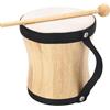 POENVFPO Tamburo Bongo a Mano, Strumento a Percussione Musicale con Parte Superiore in Pelle di Pecora di Legno Tamburo Conga con Tracolla e Bastone (BLACK)