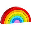 Jiuvaso Set di Gioco in Legno con Arco E Ponte Impilabile Arcobaleno, Giocattoli Impilabili per Bambini, Arcobaleno classico