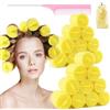 LUMEIRA Bigodini Jumbo in spugna per capelli, morbidi bigodini per dormire, ondulati e curvi, 24 pezzi, da utilizzare per capelli lunghi e corti, per donne e bambini, 5,1 x 5 cm, giallo LUMEIRA