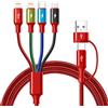 Minlu Multi Cavo di Ricarica, Cavo USB Multiplo 6 in 1, Cavo Caricatore Multipla con Trasferimento Dati [3,5A 1,8M] Cavo di Ricarica Rapida con Micro/Tipo C/Lightning per iPhone,Android,Galaxy,Tablet