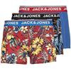 JACK & JONES JACAZORES Trunks 3 Pack Noos, Boxer a Pantaloncino Uomini, Black/Pack:Pompain Red - Blue lolite, M