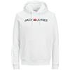 JACK & JONES JJECORP LOGO SWEAT HOOD NOOS 12137054, Felpe con cappuccio, Uomo, White, M