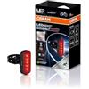 OSRAM LEDsBIKE COMPACT 100 SET, set di luci per bicicletta ricaricabili - anteriore e posteriore, con luce di stop, omologato StVZO, compatibile con supporto Garmin, tre livelli di luminosità, 100 lux