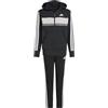adidas Unisex - Bambini SEASONAL ESSENTIALS TIBERIO 3 STRIPES FLEECE TRACKSUIT, black/white/grey two, 11-12 Years