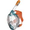 Seac Libera, Maschera Integrale da Snorkeling di Nuova Generazione, Silicone Ipoallergenico, Sgancio Rapido, 4 Taglie, blu/arancione, JUNIOR