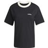 adidas Femme Seasonal Essentials Colorpop T-Shirt with Embroidered Graphic, Black/off White, M