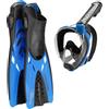 CRESSI Tonga Fins Black/Blue S/M - Pinne Leggere Corte Regolabili con Scarpetta Aperta, Ideali per Snorkeling, Nuoto, Nero/Blu, S/M (36/41), Adulti