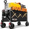 Overmont Carrello da Giardino Pieghevole con Ruote - Carrello da Spiaggia per Tutti i Terreni - Capacità Carico 150kg 150L per Festival Campeggio Picnic Sport Shopping Nero