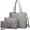 Miss Lulu Borsa Università Donna Nero Grande, Borsa a Mano Set Tote Bag Impermeabile PU Pelle,Borse a Spalla Tracolla Donne per Shopping Scuola Viaggio