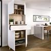 Dmora Credenza MontePrato 40x60x191h cm Bianco un Cassetto 4 Ripiani, Madia Apertura Battente, Scorrevole