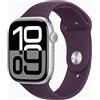 Apple Watch Series 10 Alluminio 46 mm (2024) | GPS | Argento | Cinturino Sport M/L | Prugna