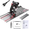 Uadme Sega a Immersione con Binario 1400mm, 1200W 5000RPM Sega Circolare per Legno, Ø165 mm Lama, Segha Elettrica, 45°/90° Angolo di Taglio, Ideale per Tagli Delicati