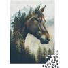 KEZXWCBMN Cavallo Foresta Puzzle 1000 Pezzi Carta per Adulti Paesaggio Naturale Gioco di Puzzle 1000 Pezzi Relax Attivita Casa Regalo 52x38cm/1000pcs