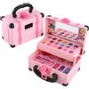 POENVFPO Set Trucco per Bambini, Accessori di Bellezza con Borsa per Cosmetici, Kit di Gioco per Ragazze, Trucco Giocattolo per Bambini (Rosa)