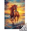 KEZXWCBMN Cavallo al Galoppo Puzzle 1000 Pezzi Carta per Adulti Tramonto sulla Spiaggia Paesaggio Naturale Gioco di Puzzle 1000 Pezzi Relax Decorazione Regalo 52x38cm/1000pcs