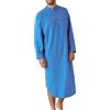 GTHTTT Uomo Camicia da Notte Abito da Sera con Pulsante Comodo Traspirante Pigiami Lunghezza del Ginocchio Camicia da Notte in Popeline Leggero (XL,Blue)