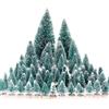 MELLIEX 60pcs Mini Albero di Natale Mini Sisal Snow Frost Alberi con Base in Legno per la Domestica Festa di Natale Decorazione