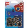 Prym - Asole e guarnizioni, 10 Pezzi, Materiale: Metallo, Colore: Ottone Anticato, Diametro: 14 mm