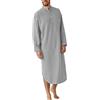 GTHTTT Uomo Camicia da Notte Abito da Sera con Pulsante Comodo Traspirante Pigiami Lunghezza del Ginocchio Camicia da Notte in Popeline Leggero (2XL,Gray)