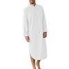 GTHTTT Uomo Camicia da Notte Abito da Sera con Pulsante Comodo Traspirante Pigiami Lunghezza del Ginocchio Camicia da Notte in Popeline Leggero (3XL,White)