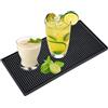 EMNIMQ Tappetino Bar Tappeto Scolapiatti Bar Mat Tappetino Barman Tappetin Scolapiatti in Silicone per Stoviglie per Asciugare Stoviglie e Bicchieri Ristoranti Cucina, nero 30x15x1cm