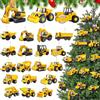 QIZHIQIAMY 36 Pezzi Ornamenti Natalizi a Forma di Auto in Legno Pendenti Natalizi con Corde Addobbi Albero di Natale Particolari Decorazioni Natalizie per La Casa e Come Etichetta Regalo (Cantiere A)