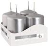 Bispol, Candele votive, set da 4, 13 colori a scelta, 7 ore di combustione (colore argento metallico)